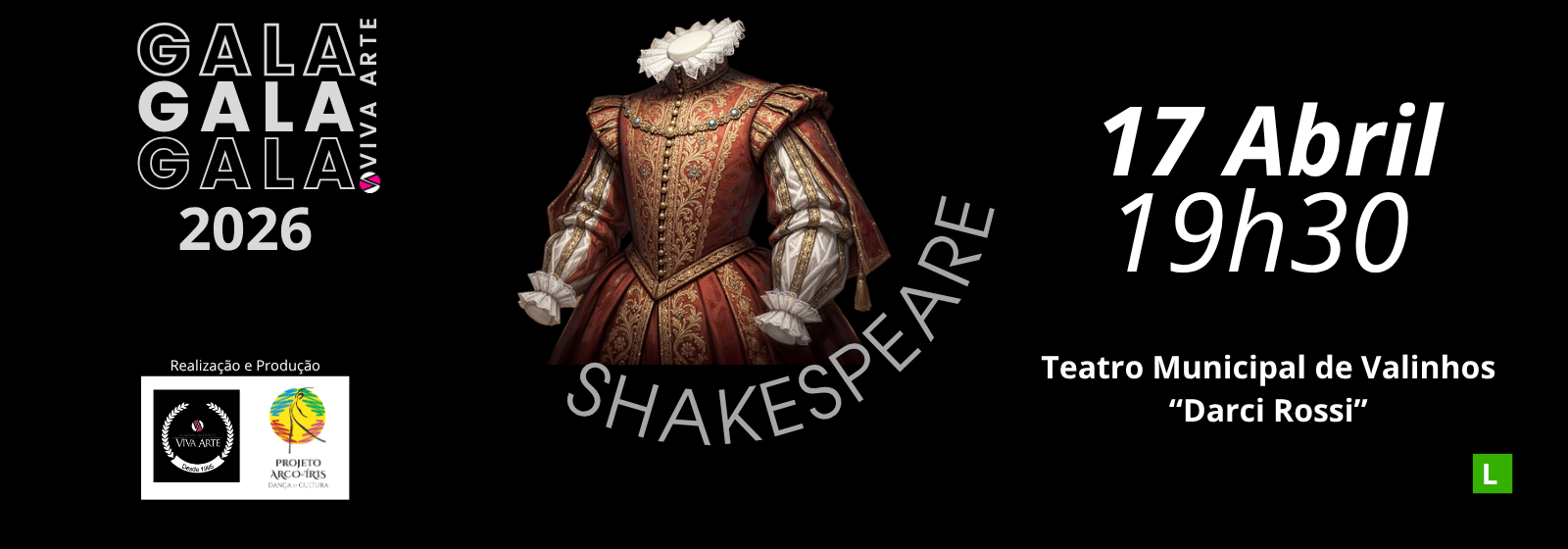 GALA VIVA ARTE 2026 - SHAKESPEARE