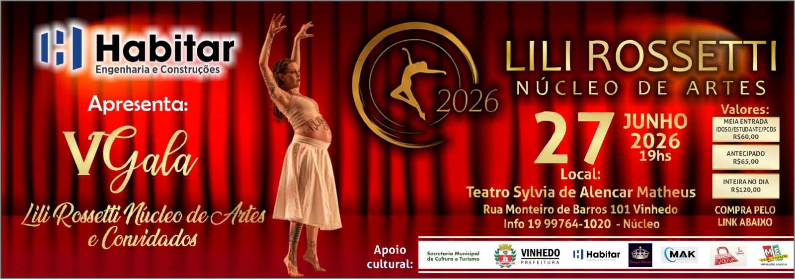 V Gala Lili Rossetti Núcleo de Artes e Convidados 2026