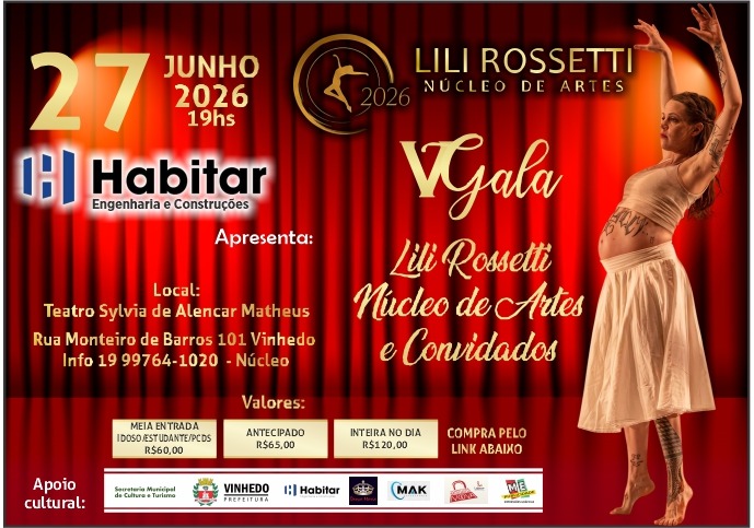 V Gala Lili Rossetti Núcleo de Artes e Convidados 2026